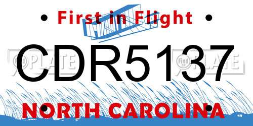 CDR5137 North Carolina License Plate