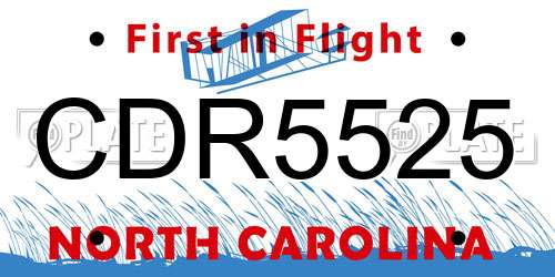 CDR5525 North Carolina License Plate