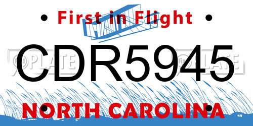 CDR5945 North Carolina License Plate