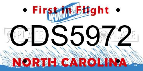 CDS5972 North Carolina License Plate