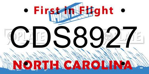 CDS8927 North Carolina License Plate