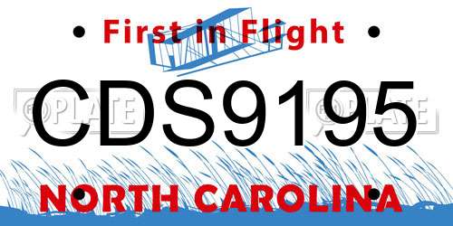 CDS9195 North Carolina License Plate