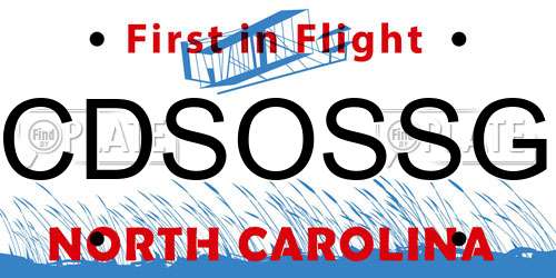 CDSOSSG North Carolina License Plate