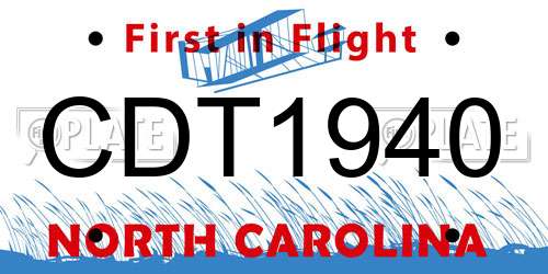 CDT1940 North Carolina License Plate