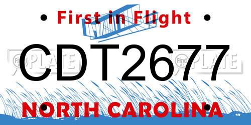 CDT2677 North Carolina License Plate