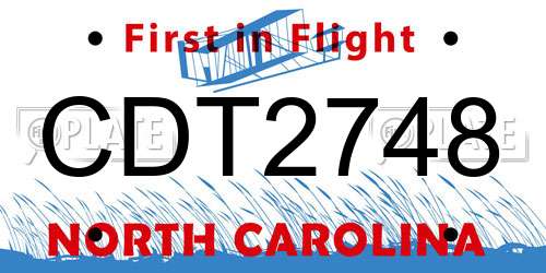 CDT2748 North Carolina License Plate