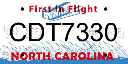 CDT7330 North Carolina License Plate