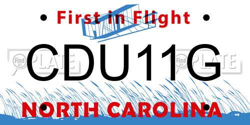 CDU11G North Carolina License Plate