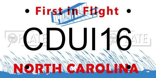 CDUI16 North Carolina License Plate