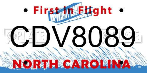 CDV8089 North Carolina License Plate