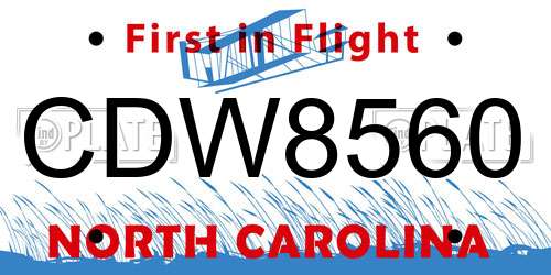 CDW8560 North Carolina License Plate