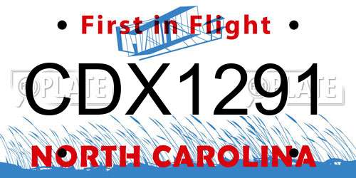 CDX1291 North Carolina License Plate