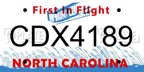 CDX4189 North Carolina License Plate