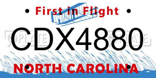 CDX4880 North Carolina License Plate