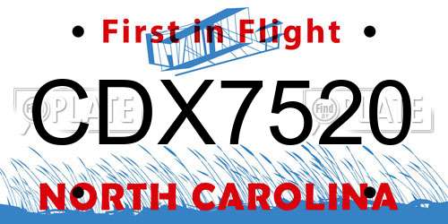 CDX7520 North Carolina License Plate