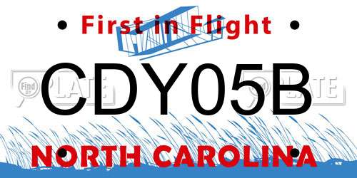 CDY05B North Carolina License Plate