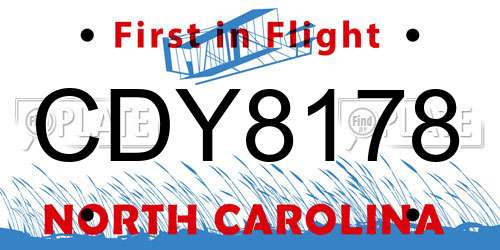CDY8178 North Carolina License Plate