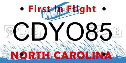 CDYO85 North Carolina License Plate