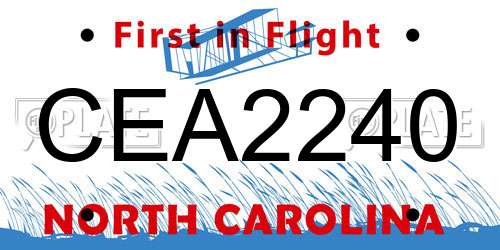 CEA2240 North Carolina License Plate