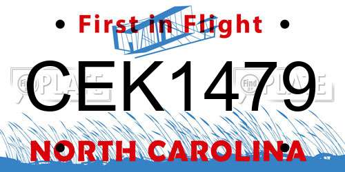 CEK1479 North Carolina License Plate