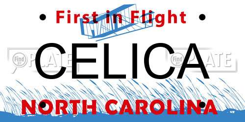 CELICA North Carolina License Plate