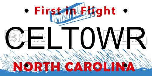 CELT0WR North Carolina License Plate