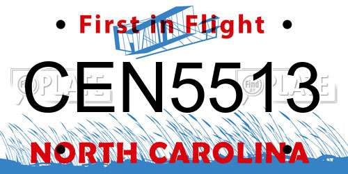 CEN5513 North Carolina License Plate