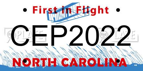 CEP2022 North Carolina License Plate
