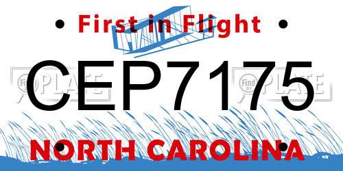 CEP7175 North Carolina License Plate