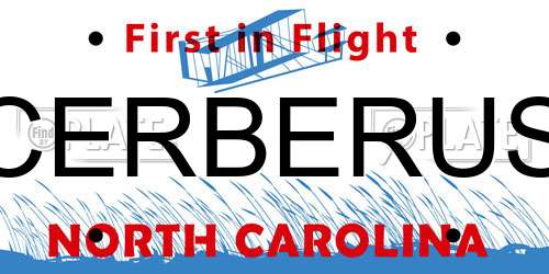 CERBERUS North Carolina License Plate