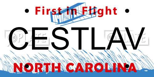 CESTLAV North Carolina License Plate