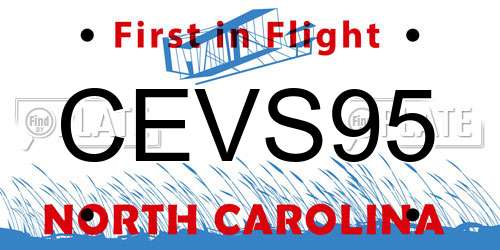 CEVS95 North Carolina License Plate