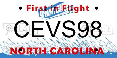 CEVS98 North Carolina License Plate