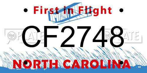 CF2748 North Carolina License Plate