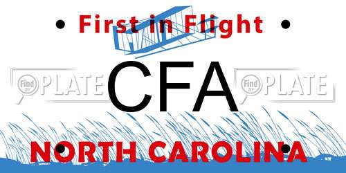 CFA North Carolina License Plate