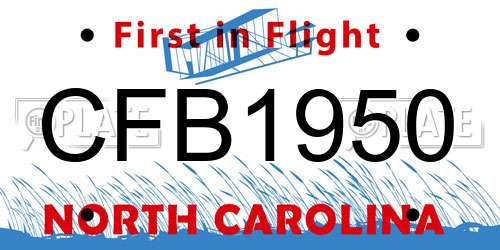 CFB1950 North Carolina License Plate