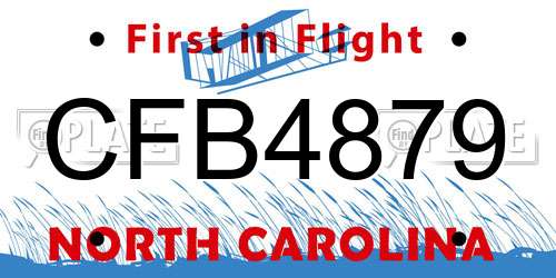 CFB4879 North Carolina License Plate