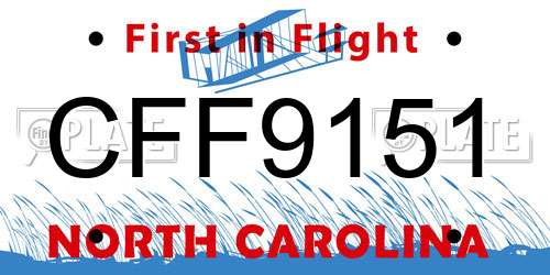 CFF9151 North Carolina License Plate