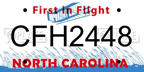 CFH2448 North Carolina License Plate