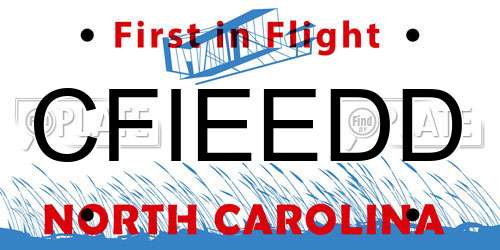 CFIEEDD North Carolina License Plate