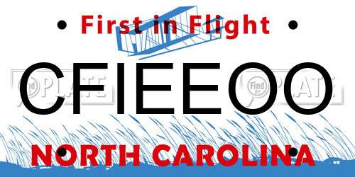 CFIEEOO North Carolina License Plate