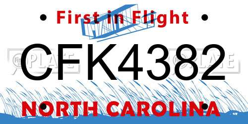 CFK4382 North Carolina License Plate