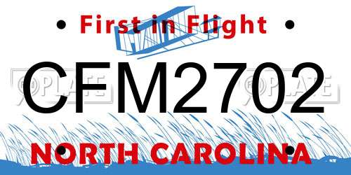 CFM2702 North Carolina License Plate