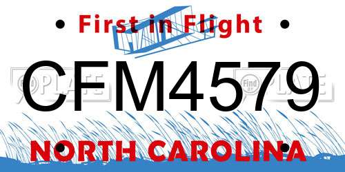 CFM4579 North Carolina License Plate