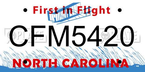 CFM5420 North Carolina License Plate