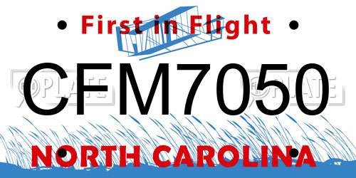 CFM7050 North Carolina License Plate