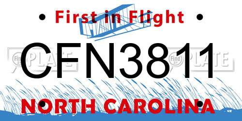 CFN3811 North Carolina License Plate