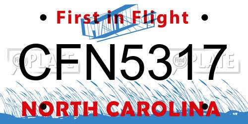 CFN5317 North Carolina License Plate