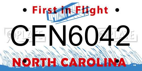 CFN6042 North Carolina License Plate