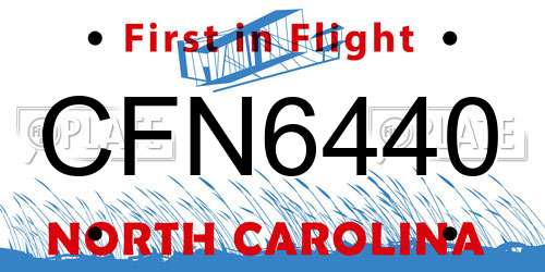 CFN6440 North Carolina License Plate